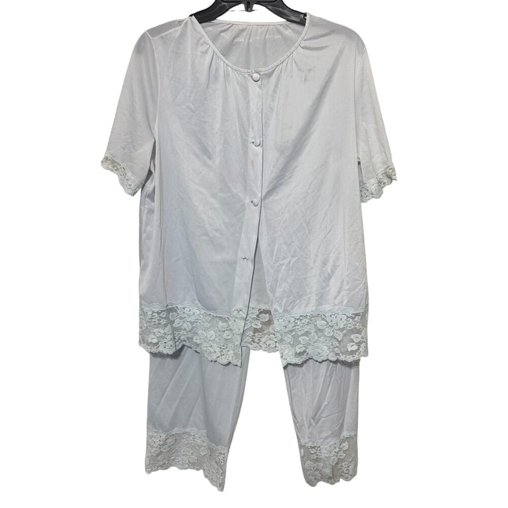 VTG Henson Kickernick Women's Pajamas Light blue 100% Nylon Soft Silky Lace M